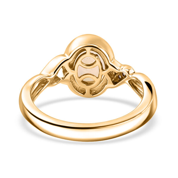 Nat&uuml;rlicher, &auml;thiopischer Opal und Zirkon-Ring, 925 Silber vergoldet  ca. 0,84 ct image number 6