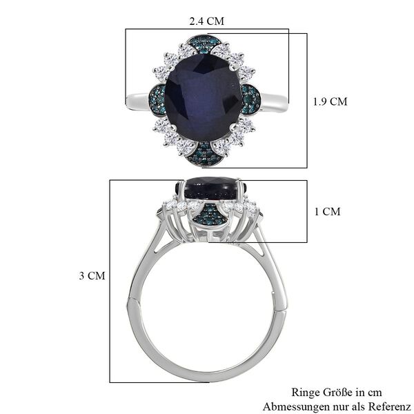 D'Joy Masoala Saphir, Zirkon und blauer Diamant Ring - 8,50 ct. image number 8