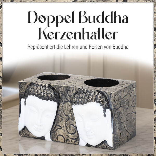 Kerzenleuchter Buddha-Figur mit 2 Köpfen image number 5