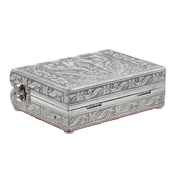 Handgefertigtes, Aluminium-Schmuckk&auml;stchen, silber, Elefantenpr&auml;gung image number 5