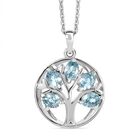 D'Joy AA Blauer Zirkon Schmuckset ca. 50 cm 925 Silber rhodiniert ca. 1,50 ct.