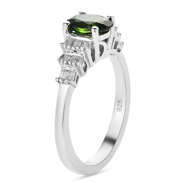 Natürlicher Chromdiopsid und Diamant Ring 925 Silber platiniert  ca. 1,08 ct image number 5
