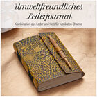 Echtlederbuch mit Leoparden Design und Holzstift image number 3