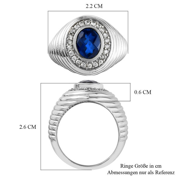 Ceylonfarbener Quarz und Zirkon-Ring in Silberton - 1,70 ct. image number 7