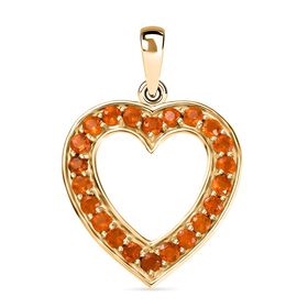 AAA Blaze-Feueropal Anhänger 925 Silber 750 Gelbgold Vermeil ca. 0.53 ct