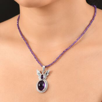 AAA Afrikanischer Amethyst Anh&auml;nger mit 50cm Kette - 42,50 ct.