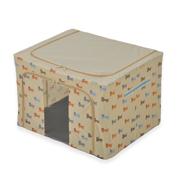 Faltbare Aufbewahrungsbox aus Stoff, 66 Liter offen, Gr&ouml;&szlig;e 50x40x33cm gefaltet, Beige image number 11