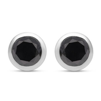 Schwarzer Diamant Ohrringe 925 Silber platiniert ca. 1,00 ct