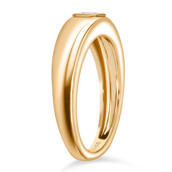 LUXURIANT VS-EF Labor Diamant Ring, 925 Silber 750 Gelbgold Vermeil - 0,25 ct. image number 3