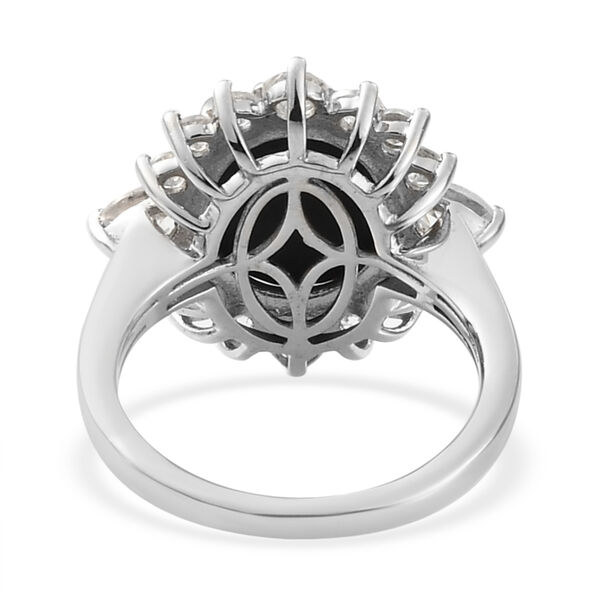 Boulder Opal Triplett und Zirkon Ring 925 Silber platiniert  ca. 4,80 ct image number 4