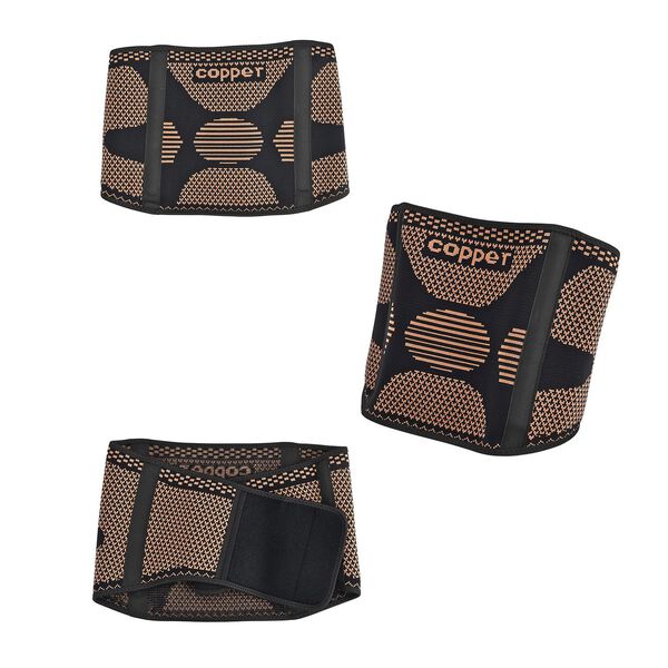 Kupferfaser R&uuml;cken und Taillen G&uuml;rtel, Gr&ouml;&szlig;e L, Kompression Schwarz-Kupfer image number 7