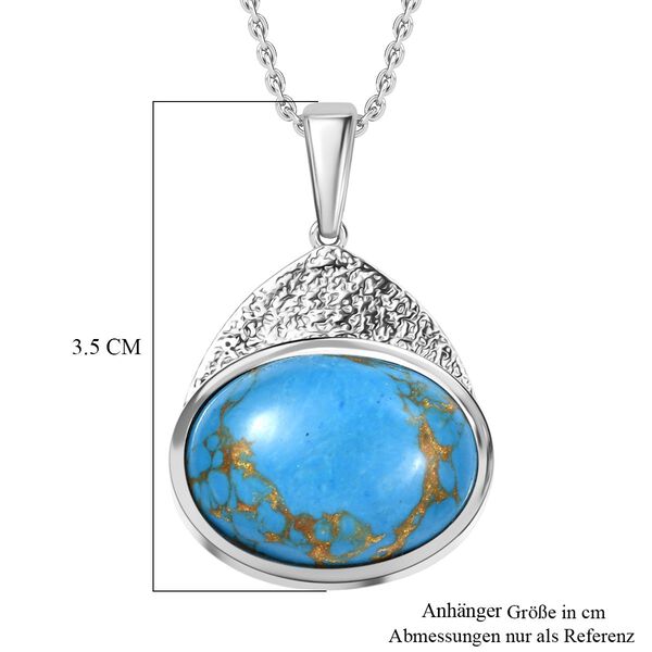 Blaues Türkis Schmuckset Edelstahl ca. 19.00 ct image number 6