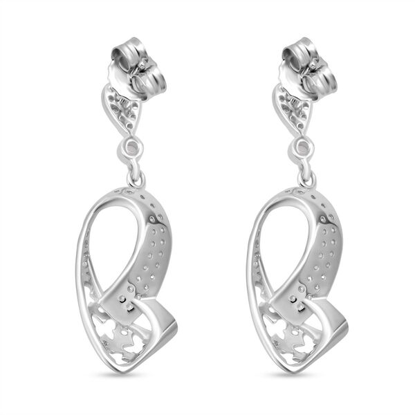 LUSTRO STELLA - Wei&szlig;er Zirkonia Ohrringe und Anh&auml;nger, 925 Silber rhodiniert image number 8