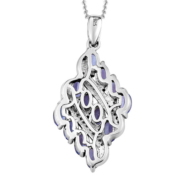 Tansanit und Zirkon Anhänger mit Kette in Silber 3,03 Ct image number 5