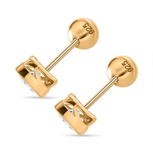 Lab Grown Diamant Ohrringe 925 Silber Gelbgold Vermeil ca. 1,00 ct. image number 3
