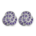 Amethyst Zirkonia Ohrstecker 925 Silber Messing Ionenbeschichtetes Platin ca. 1,66 ct