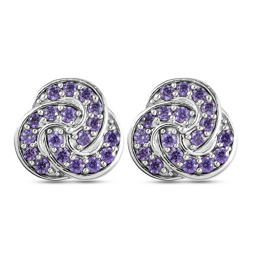 Amethyst Zirkonia Ohrstecker 925 Silber Messing Ionenbeschichtetes Platin ca. 1,66 ct image number 0