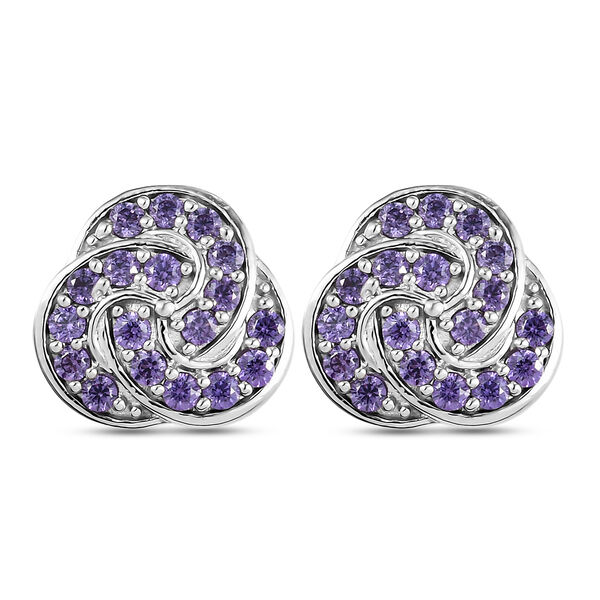 Amethyst Zirkonia Ohrstecker 925 Silber Messing Ionenbeschichtetes Platin ca. 1,66 ct image number 0