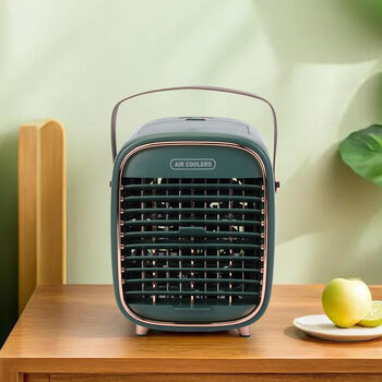 Luftk&uuml;hler mit Nebelspray, Gr&ouml;&szlig;e 15x14,5x18 cm, Gr&uuml;n