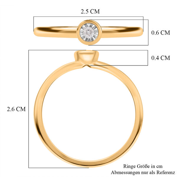 I2 Diamant Solit&auml;r Ring in Silber mit Gelbgold Vermeil image number 6