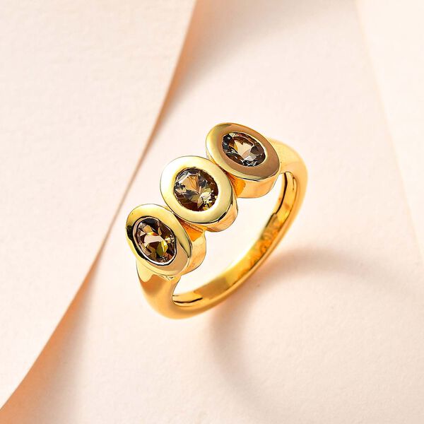 AA natürlicher, goldener Tansanit-Ring - 0,93 ct. image number 2