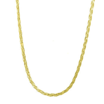 Geflochten Halskette ca. 50 cm 925 Silber vergoldet