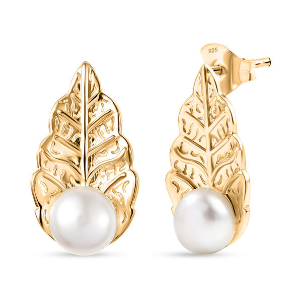 EVER TRUE S&uuml;&szlig;wasser Perle (7.5-8 mm) Ohrringe Nickelfreies Messing, Goldfarben