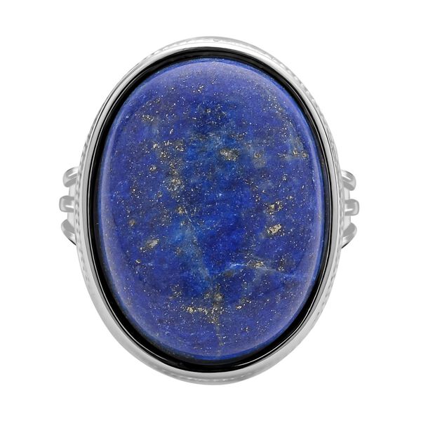 Lapislazuli Ring, Edelstahl (Größe 16.00) ca. 25,00 ct image number 0