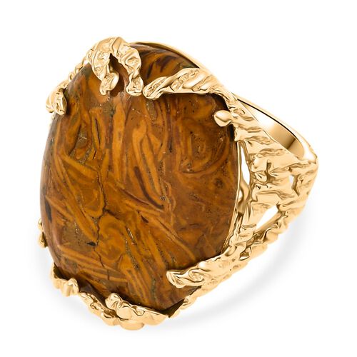 Skript Stein Ring Messing (Größe 18.00) ca. 21,79 ct image number 0