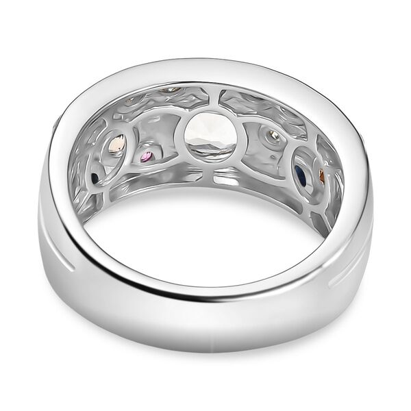 D joy AAA Premium Malagasy Regenbogen Mondstein, Mehrfarbig Saphir Ring 925 Silber rhodiniert (Gr&ouml;&szlig;e 17.00) ca. 1.35 ct image number 6