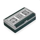 " Handcrafted Oxidized Tree Of Life Embossed Jewellery Box Size-24.2X15X7 Cms Colour-Silver & Green"