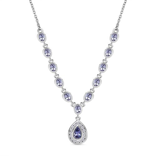 Tansanit und Zirkon Halskette, 45 cm - 2,58 ct. image number 0