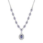 Tansanit Halskette ca. 45 cm 925 Silber rhodiniert ca. 2,58 ct.