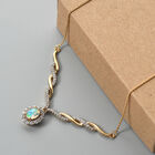 Natürliche, äthiopische Opal und Zirkon Halskette in Silber image number 1