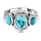 Sierra Nevada Türkis Ring, 925 Silber platiniert (Größe 21.00) ca. 2.28 ct