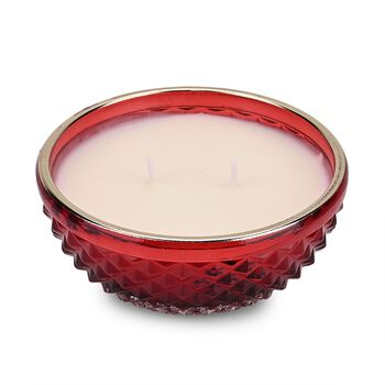 LIVMORE - Duftkerze im dekorativen Glas, Amber und Pfingstrose, 36 Std. Brenndauer, Burgunder