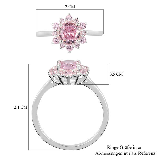 LUSTRO STELLA - Rosa Zirkonia Ring 925 Silber  ca. 1,90 ct image number 7