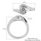 88 Facetten Moissanit Bypass Ring 925 Silber platiniert  ca. 0,57 ct image number 6