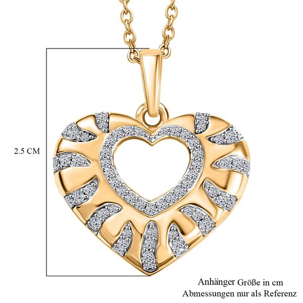 LUXURIANT SI Labor Diamant Anh&auml;nger mit 45cm Kette, 925 Silber 750 Gelbgold Vermeil - 0,33 ct. image number 6