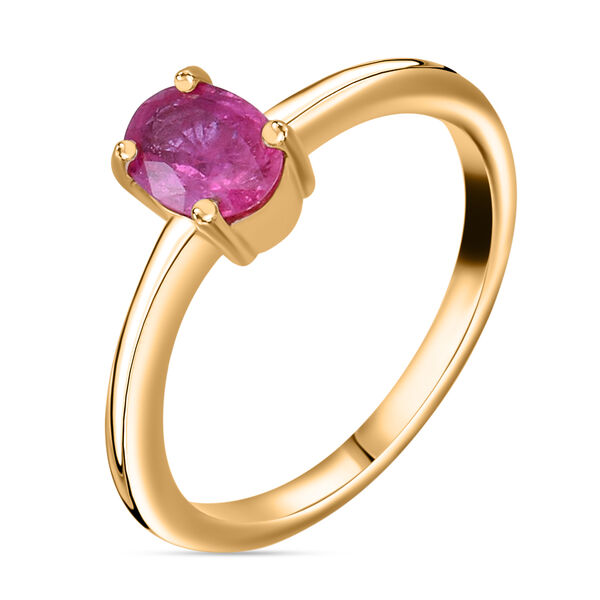 Nat&uuml;rlicher Mosambik Rubin Solit&auml;r Ring 585 Gelbgold image number 3