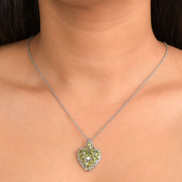 Peridot Schmuckset ca. 50 cm Edelstahl ca. 3,75 ct. image number 3