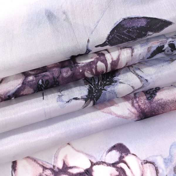 LA MAREY Signature Seidenschal aus 100% Maulbeerseide, 110 x 195 cm, Blau Grau Floral image number 7