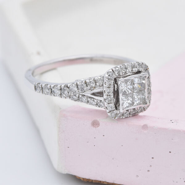 Halo Diamant Ring, Größe 17 image number 2