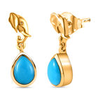 Amerikanische, nat&uuml;rliche Sleeping Beauty T&uuml;rkis Ohrringe, 925 Silber vergoldet ca. 1.44 ct