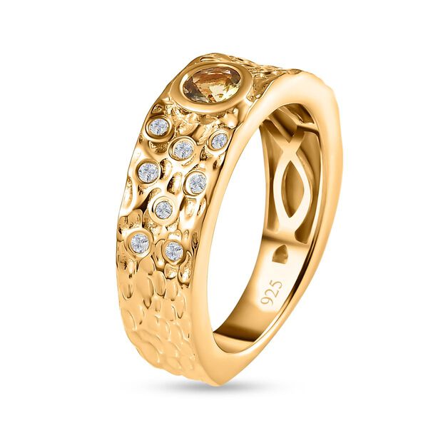 AA natürlicher, goldener Tansanit und Zirkon-Ring - 0.48 ct. image number 5