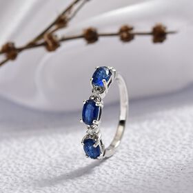 D'Joy AA Natürlicher Kaschmir Kyanit und Moissanit Ring - 2,13 ct.