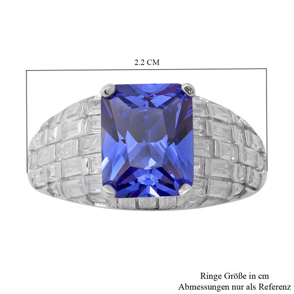 LUSTRO STELLA - blauer und weißer Zirkonia-Ring in Silber, 6,57 ct. image number 5