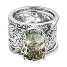 Prasiolite Ring, platiniert (Gr&ouml;&szlig;e 17.00) ca. 4.53 ct