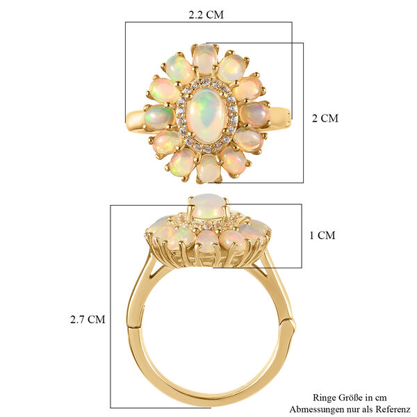 Nat&uuml;rlicher, &auml;thiopischer Welo Opal Ring mit &Ouml;ffnungsmechanismus, 925 Silber Gelbgold Vermeil (Gr&ouml;&szlig;e 20.00) ca. 2.09 ct image number 7