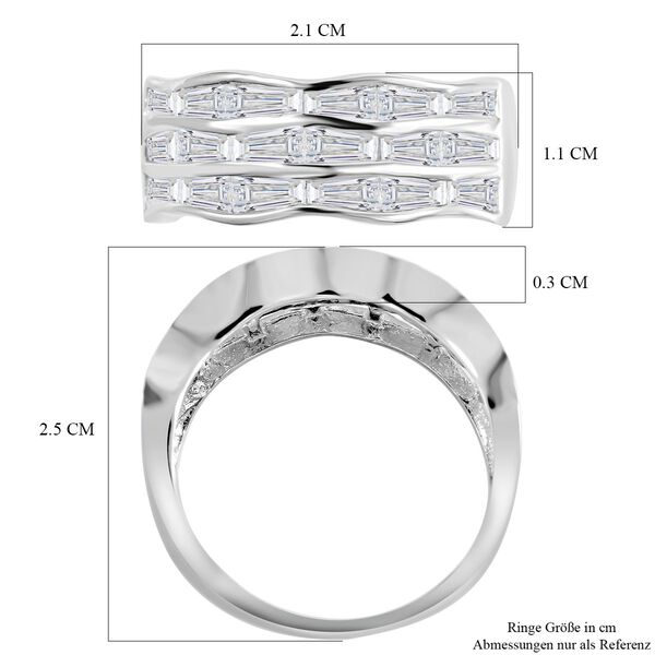 Lustro Stella - Wei&szlig;er Zirkonia Ring, 925 Silber platiniert, ca. 5.40 ct image number 6